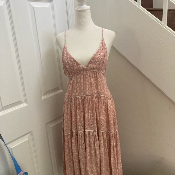Sunday st tropez worth 250 Floral Pink Spaghetti Strap Dress - Picture 1 of 4
